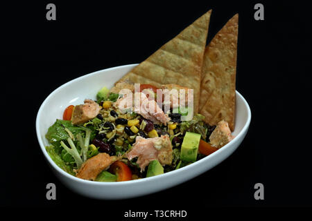 Mexican beans salad with salmon Stock Photo