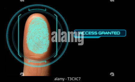 Fingerprint Thumbprint Computer Security Scan Access Granted Stock Photo