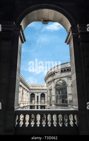 Mexico City, Mexico - March 10, 2019: Interior of Museo Nacional de Arte (MUNAL) old Palace of Communications in Mexico City. Stock Photo