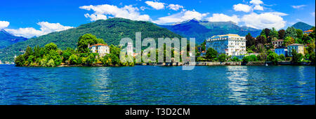 Impressive Pallanza village,Lago  Maggiore,North Italy. Stock Photo