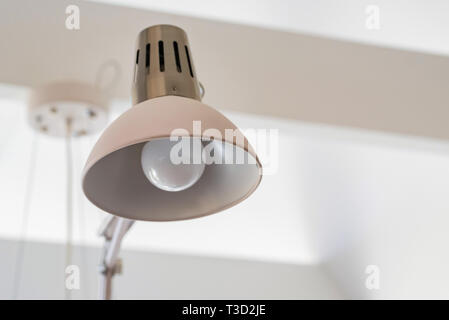 Close up modern office lamp on white blurred background Stock Photo