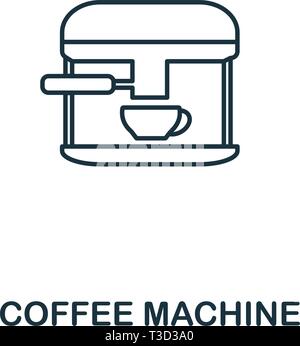Coffee Machine icon. Thin line symbol design from coffe shop icon collection. UI and UX. Creative simple coffee machine icon for web and mobile. Stock Vector