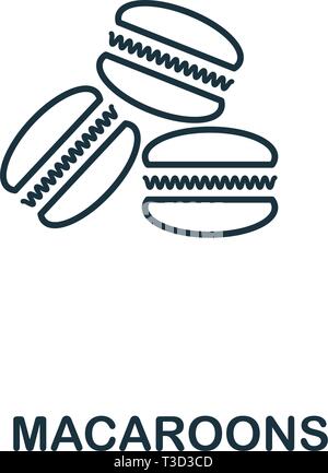 Macaroons icon. Thin line symbol design from coffe shop icon collection. UI and UX. Creative simple macaroons icon for web and mobile. Stock Vector
