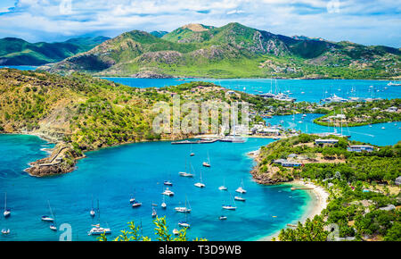 English harbor in Antigua and Barbuda, Caribbean Stock Photo