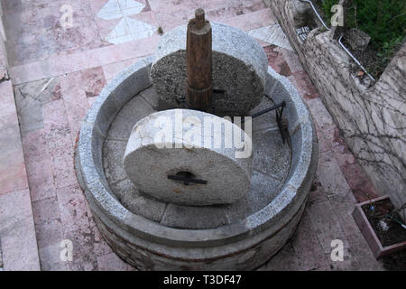 Bova  Reggio Calabria Italy - Path of Farmer's Culture,animal powered double millstone Credit Giuseppe Andidero Stock Photo