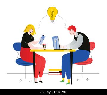 Task management - flat design style colorful illustration Stock Vector