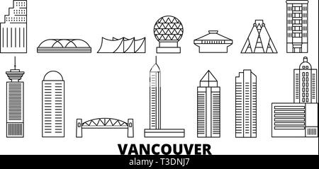 Outline Vancouver Canada City Skyline with Color Buildings Isolated on ...