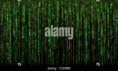 red green binary matrix code abstract computer hacker digital network concept black background Stock Photo