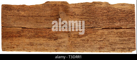 old rustic retro wood wooden plank texture dark brown vintage weathered natural wide panorama isolated white background Stock Photo