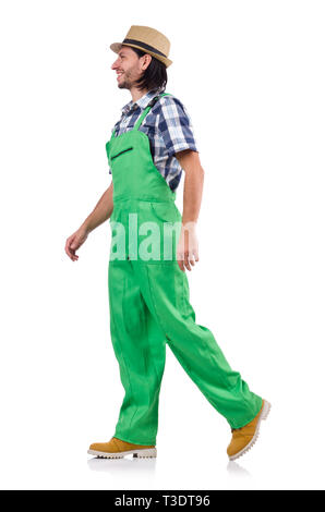 Young farmer isolated on white background Stock Photo