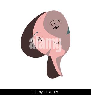 Cubism art style woman and man, couple of lovers Stock Vector