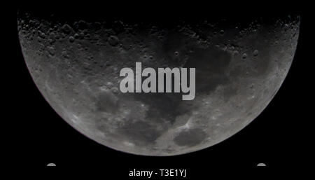 Astro photo of moon and craters Stock Photo