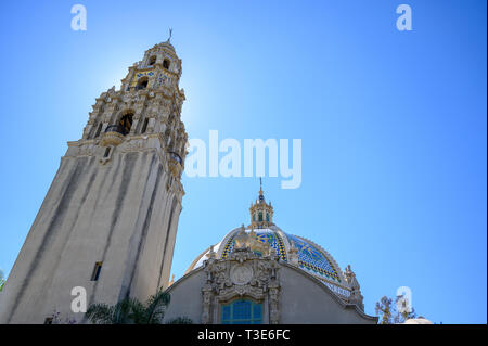 Tower and Dome of the Museum of Man in San Diego. Stock Photo