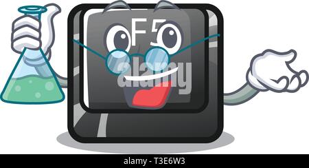 Professor f5 installed on the mascot computer Stock Vector