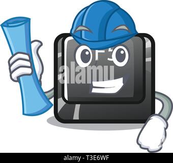 Architect f5 installed on the mascot computer Stock Vector