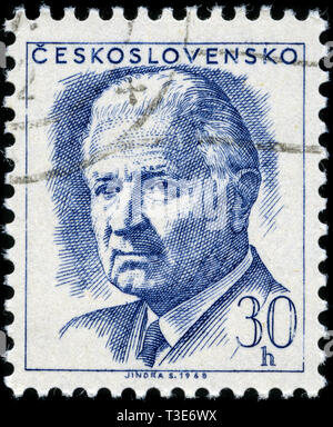 Postage stamp from the former state Czechoslovakia in the President Ludvík Svoboda series issued in 1968 Stock Photo