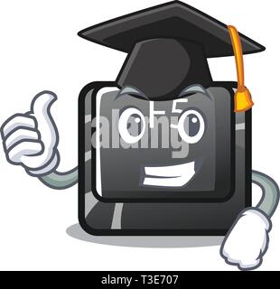Graduation f5 installed on the mascot computer Stock Vector