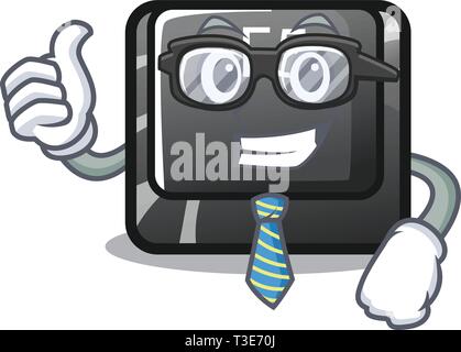 Businessman f5 installed on the mascot computer Stock Vector