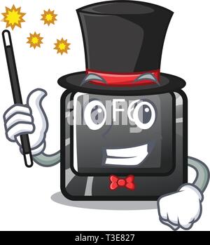 Magician f6 button installed on character computer Stock Vector