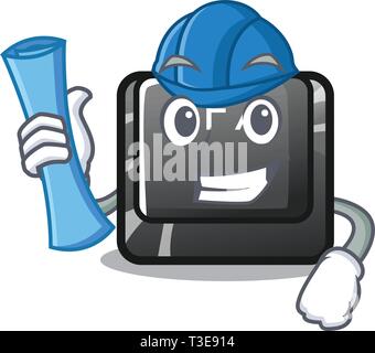 Architect technology laptop with character mascot shape Stock Vector ...