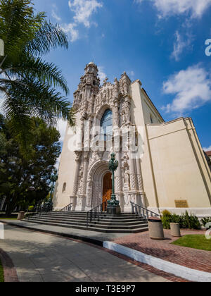 Los Angeles, APR 2: Exterior view of St. Vincent de Paul Roman Catholic Church on APR 2, 2019 at Los Angeles, California Stock Photo