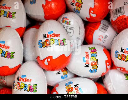 Kinder Surprise chocolate eggs Stock Photo