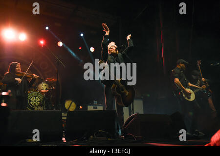 April 6, 2019 - Dana Point, California, USA - Flogging Molly perfroms at Sabroso Craft Beer and Taco Music Festival (Day 1) at Doheny Beach in Dana Point, California. (Credit Image: © Billy Bennight/ZUMA Wire) Stock Photo