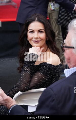 Actress Catherine Zeta Jones at the Star Ceremony for her husband Michael Douglas. Hollywood Walk of Fame. Hollywood, CA. November 6, 2018 Stock Photo