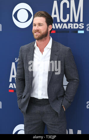 April 7, 2019 - Las Vegas, Nevada, United States - Riley Green attends the 54th Academy of Country Music Awards at MGM Grand Arena in Las Vegas, Nevada. (Credit Image: © Debby Wong/ZUMA Wire) Stock Photo