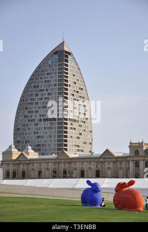 Azerbaijan, Baku, The Heydar Aliyev Cultural Center Stock Photo