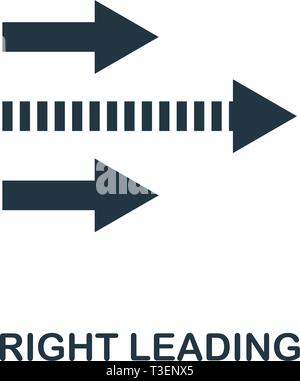 Right Leading icon. Creative element design from productivity icons collection. Pixel perfect Right Leading icon for web design, apps, software, print Stock Vector