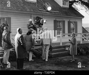 Alfred Hitchcock and Tippi Hedren THE BIRDS 1963 On Set Location Filming Production Shot Alfred J. Hitchcock Productions / Universal Pictures Stock Photo