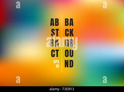 Abstract blurred gradient mesh colorful background. Bright rainbow colors smooth template banner. Creative vibrant vector illustration Stock Vector