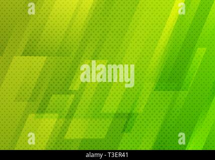 Abstract green geometric diagonal with dots pattern texture background modern digital technology style. Vector illustration Stock Vector