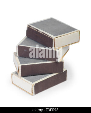 Group of matchboxes isolated on a white background Stock Photo