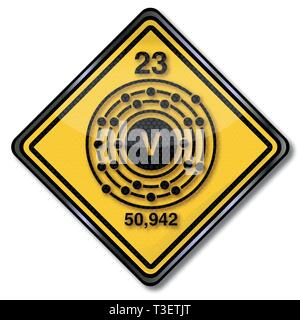 Chemistry shield with vanadium for the industry Stock Vector