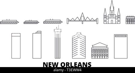 New Orleans Louisiana City Skyline Silhouette With Black Buildings Isolated  On White. Vector Illustration. Business Travel And Tourism Concept With  Modern Architecture. New Orleans USA Cityscape With Landmarks. Royalty Free  SVG, Cliparts