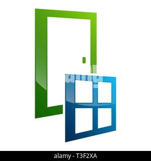 Door window frame concept design. Symbol graphic template element Stock Vector