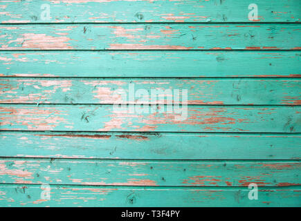 Turquoise old wooden texture background. Creat background with copy space Stock Photo