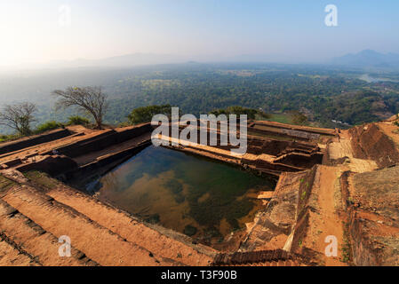 Sigiriya rock fortress in Central Province of Sri Lanka Stock Photo