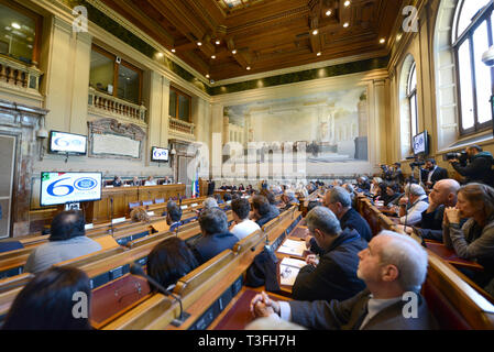 Rome, Italy. 09th Apr, 2019. The Parlamentino Room of the CNEL Credit: Independent Photo Agency/Alamy Live News Stock Photo