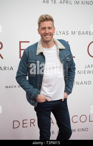 Berlin, Germany. 09th Apr, 2019. Maximilian Arland, presenter, comes to the premiere of the movie 'Der Fall Collini'. Credit: Jörg Carstensen/dpa/Alamy Live News Stock Photo