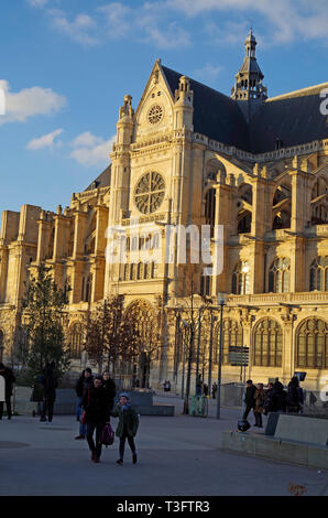 Paris, France, The S elevation of the church of St Eustache, late on a ...