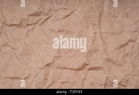 crumpled brown paper  texture surface for background Stock Photo