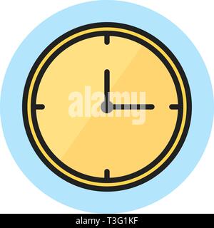 Clock Line Filled Icon Stock Vector