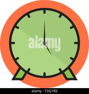 Clock Line Filled Icon Stock Vector