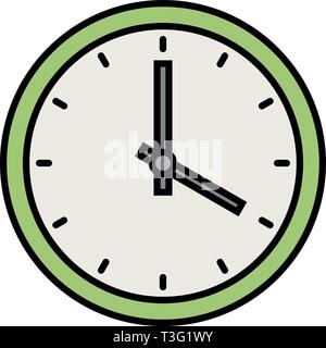 Clock Line Filled Icon Stock Vector