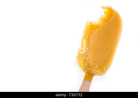 Orange popsicle isolated on white background. Copyspace Stock Photo