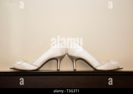 wedding shoes, on a wedding day Stock Photo