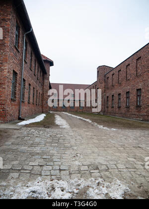 Buildings at Auschwitz concentration camp and death camp, Poland Stock Photo